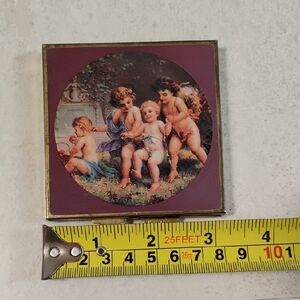 Vintage Gold Toned Mirrored Metal Compact Case